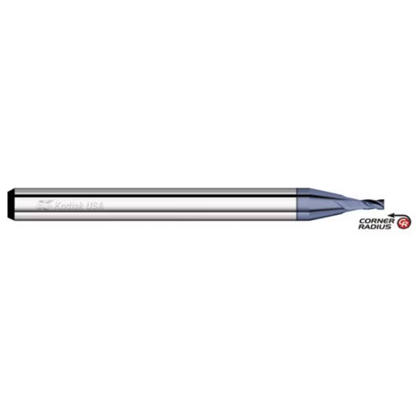 0.040 Carbide Endmill 4 Flute Micro Stub w/Corner Radius ALTIN Coat, Kodiak Cutting Tools, Mfr#: 5519272